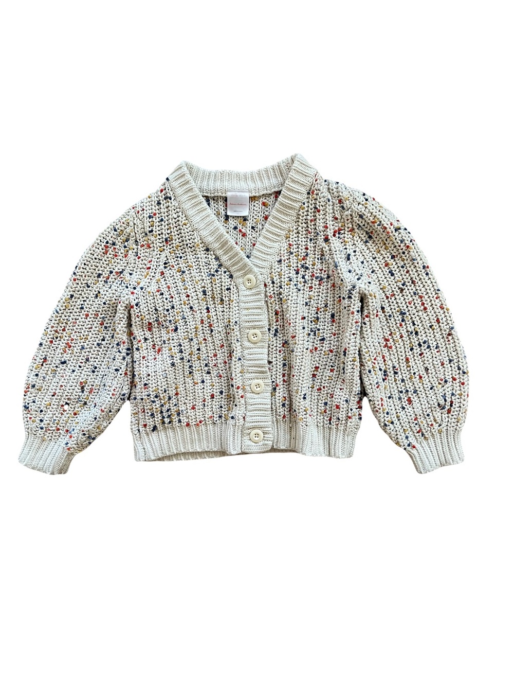 Hanna Andersson Speckled Cream Knit Cardigan